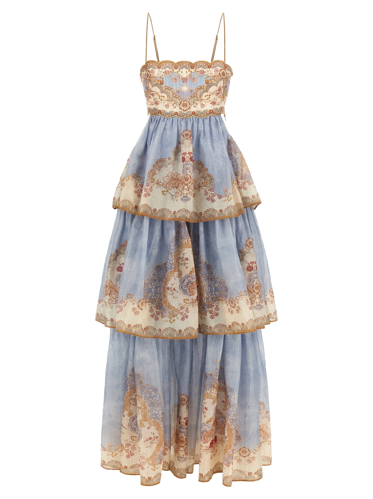 Blue Cotton Long Dress