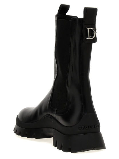 Black Calfskin Ankle Boots