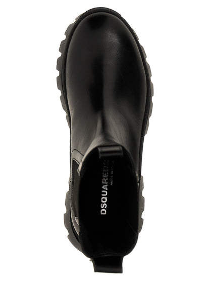 Black Calfskin Ankle Boots