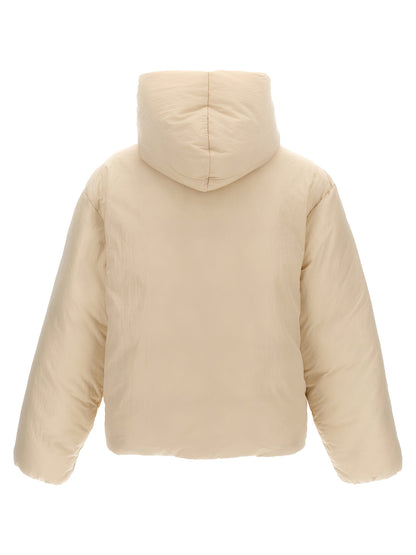 White Polyamide Full-Length Jacket