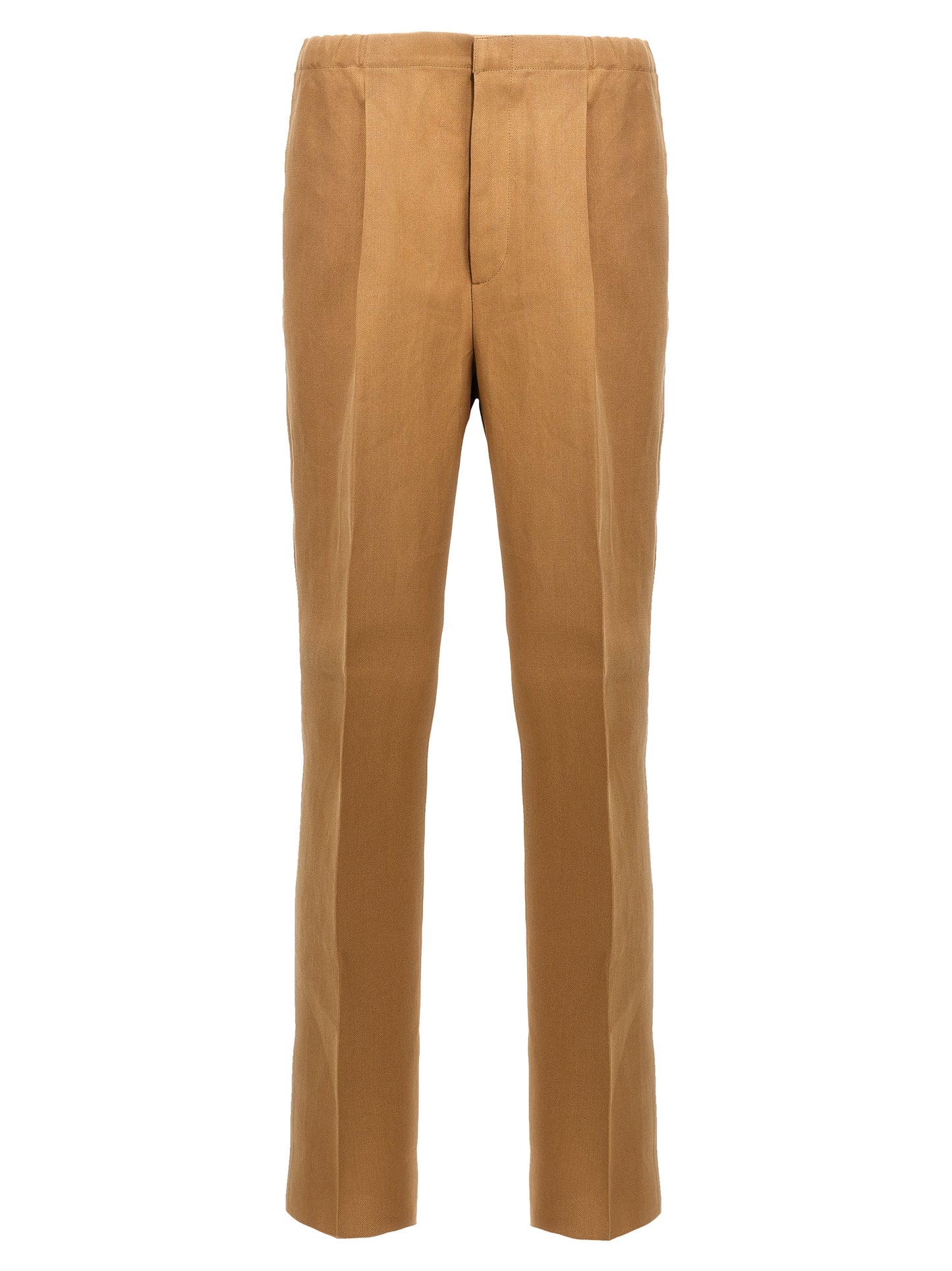 Beige Paper Casual Pants
