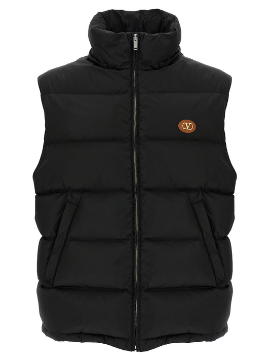 Black Polyamide Sleeveless Jacket