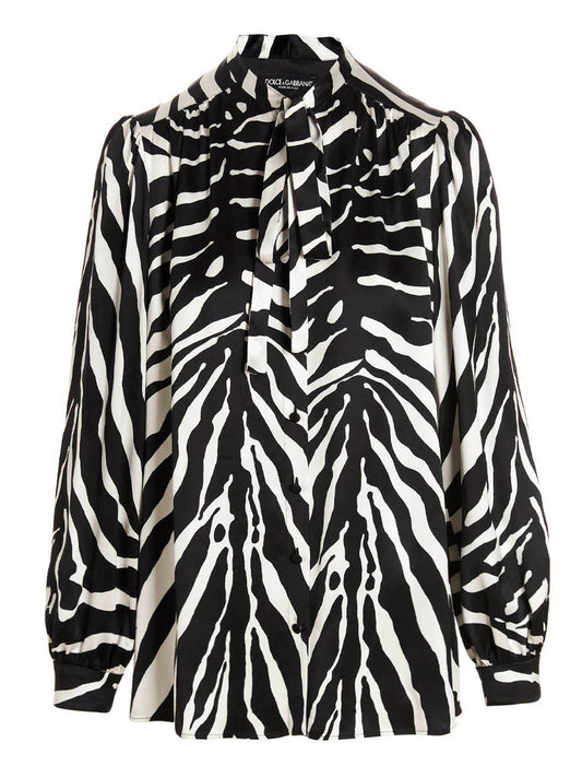 Bicolor Silk Blouse
