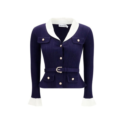 Blue Polyamide Cardigan