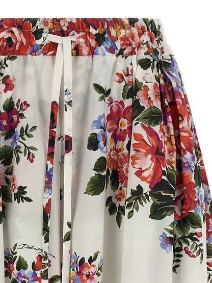White Cotton Midi Skirt