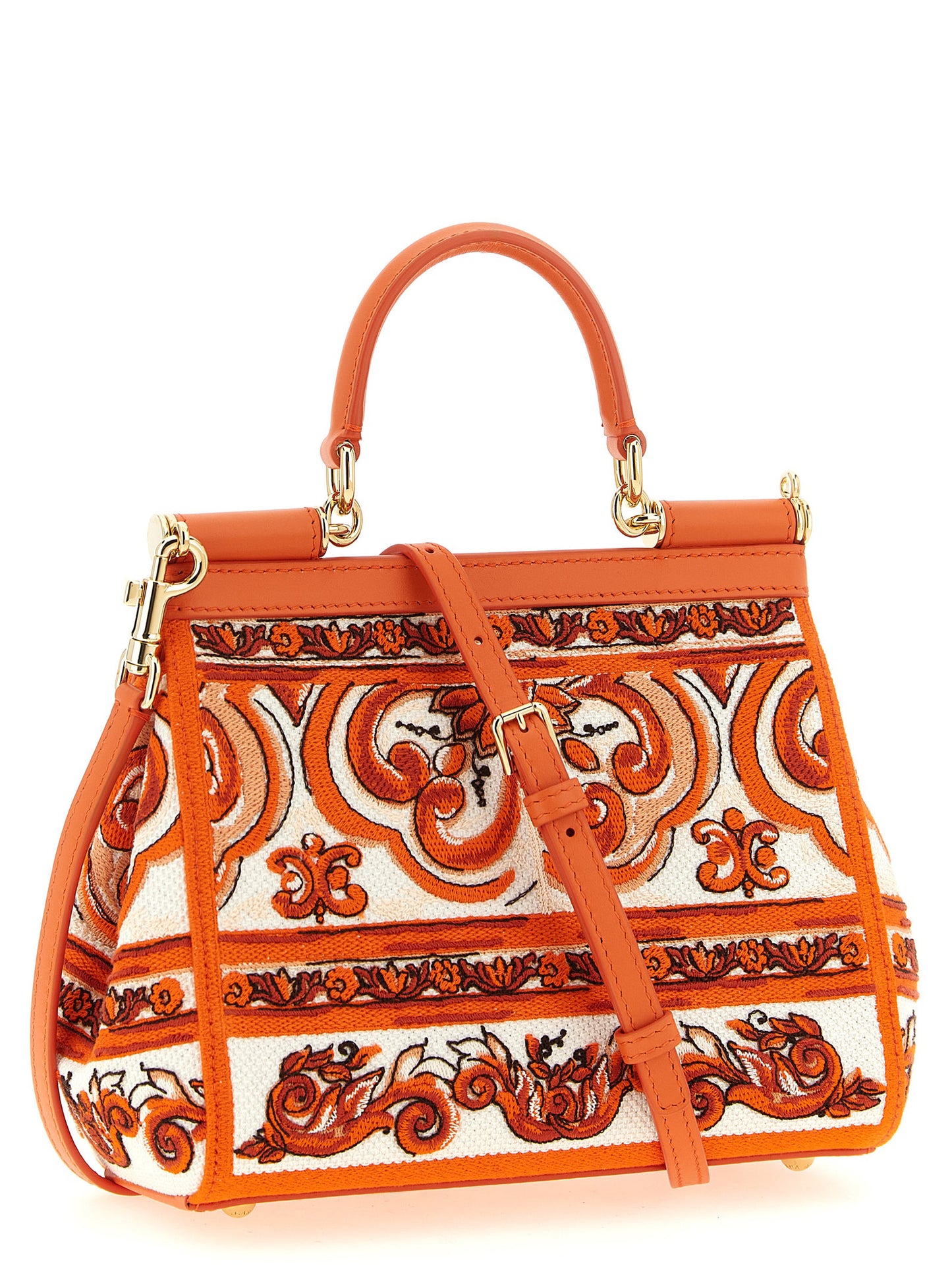 Orange Cotton Handbag