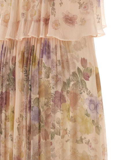Multicolor Viscose Long Dress