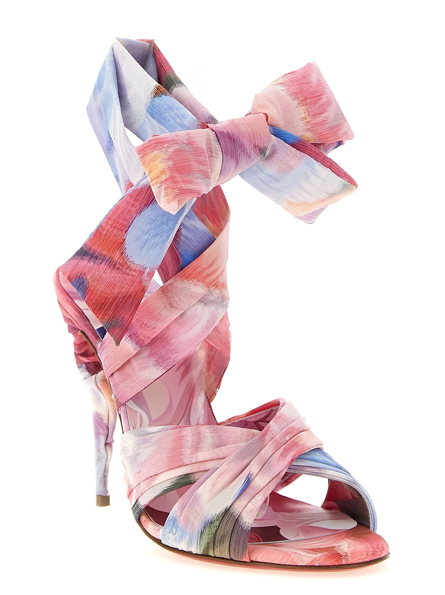 Multicolor Nylon Stiletto Heel Sandals