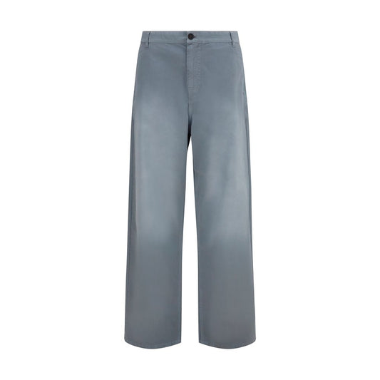 Gray Cotton Casual Pants