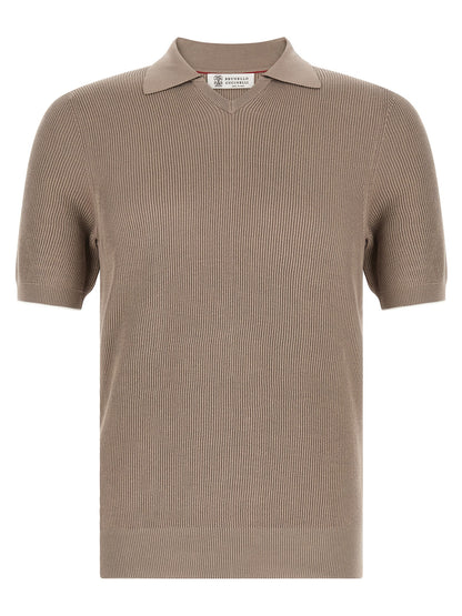 Brown Cotton Polo Shirt