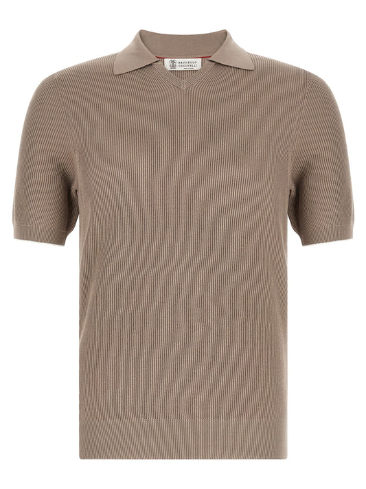 Brown Cotton Polo Shirt