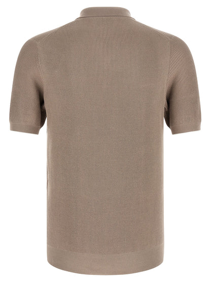 Brown Cotton Polo Shirt