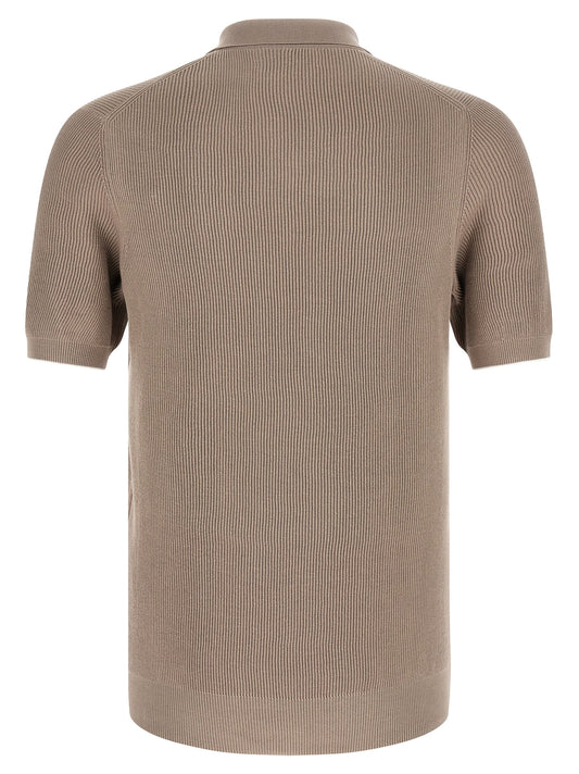 Brown Cotton Polo Shirt