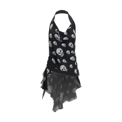 Black Silk Sleeveles T-Shirt