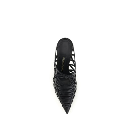 Black Calf Leather Bos Taurus Mules