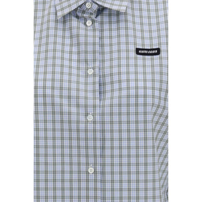 Blue Cotton Pattern Shirt