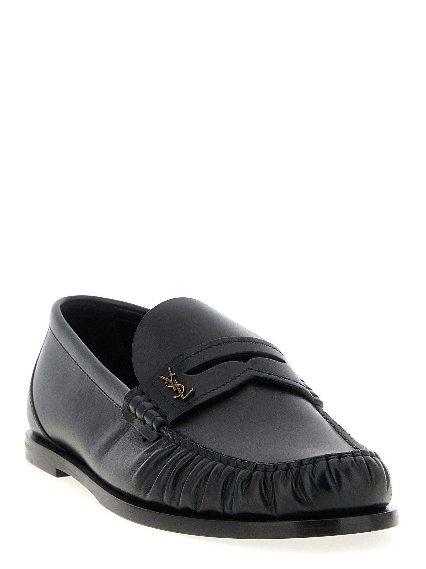 Black Calfskin Slip-On Loafers