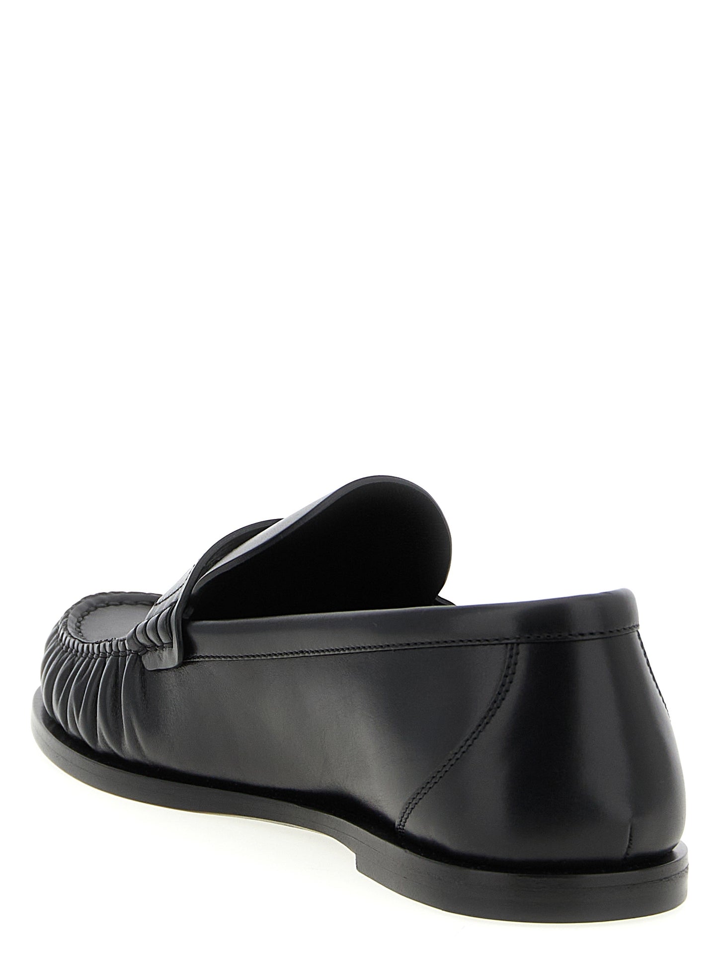 Black Calfskin Slip-On Loafers
