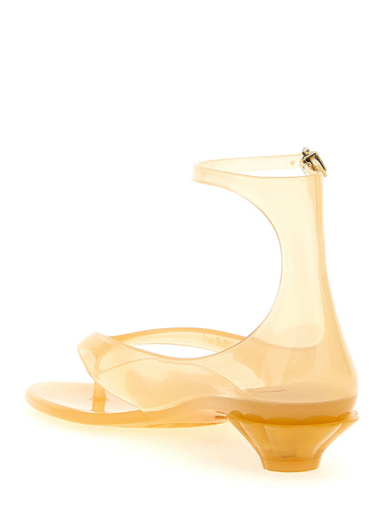 Bicolor Polyurethane Mid Heel Pumps