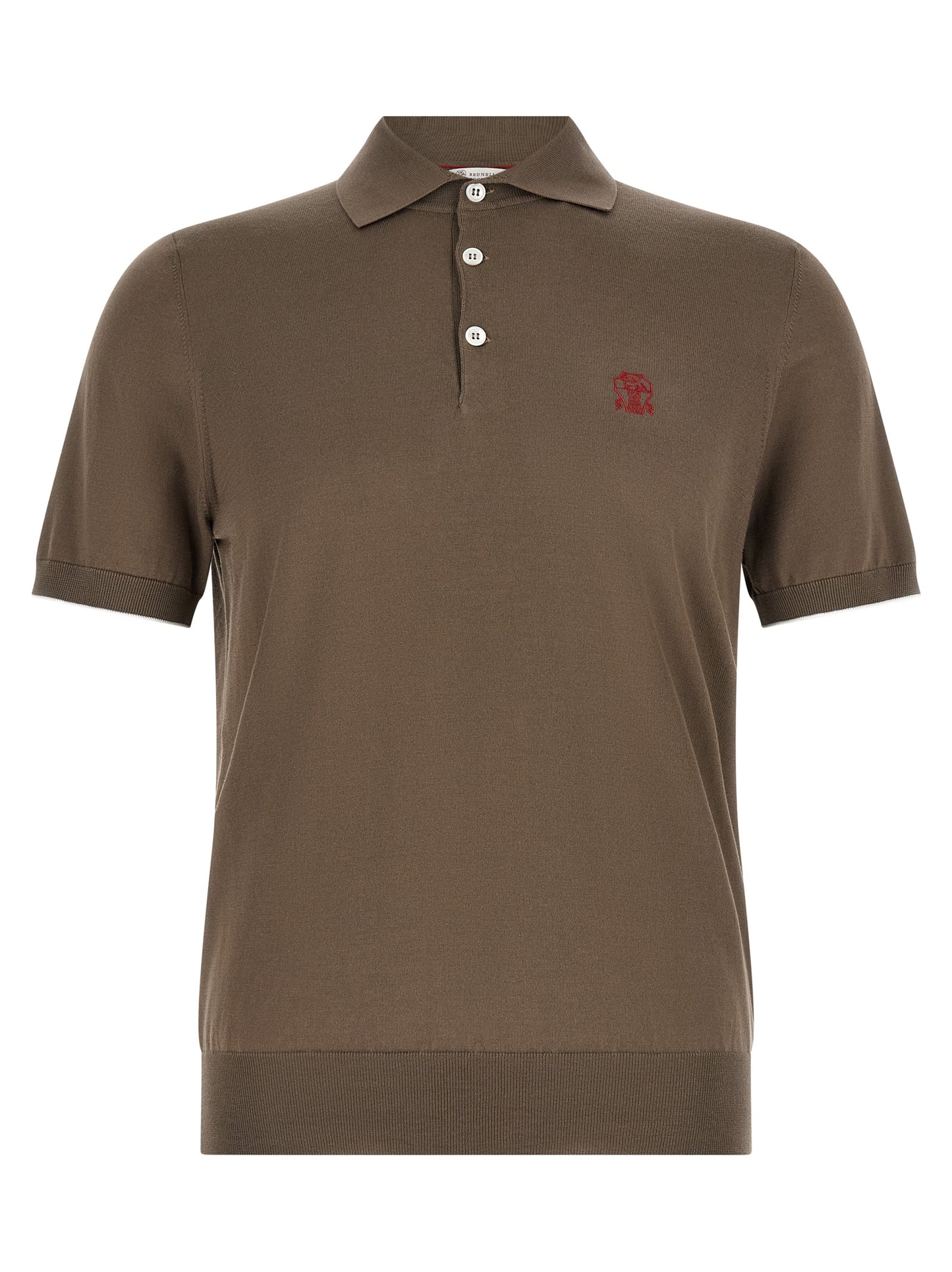 Brown Cotton Polo Shirt