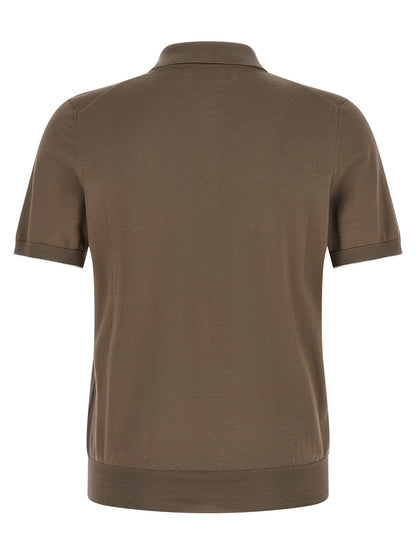 Brown Cotton Polo Shirt