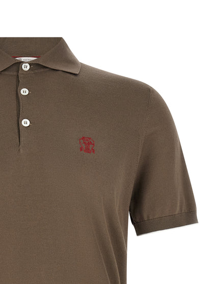 Brown Cotton Polo Shirt