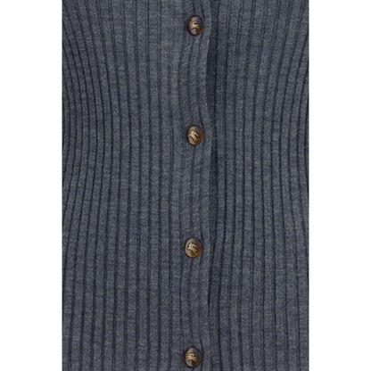 Gray Cashmere Cardigan