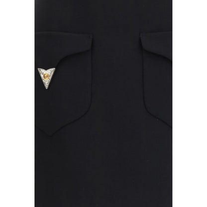 Black Wool Oves Aries Mini Skirt
