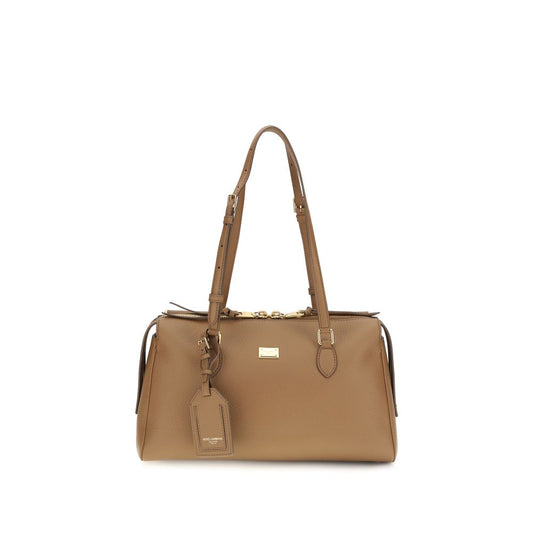 Beige Calf Leather Bos Taurus Handbag