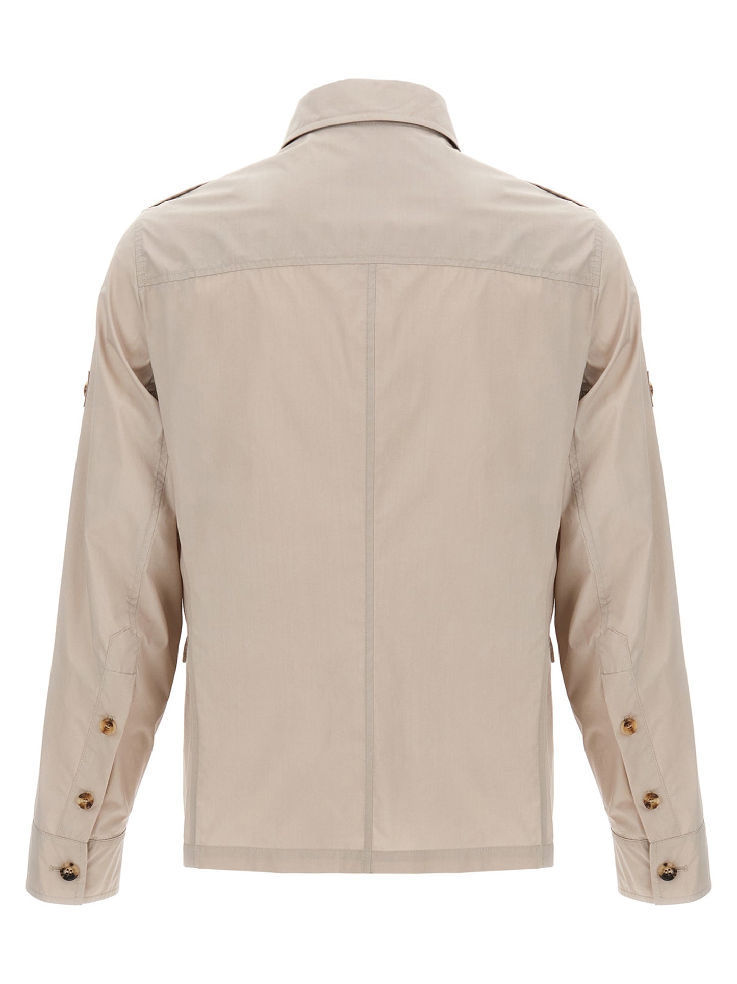 Beige Cotton Full-Length Jacket