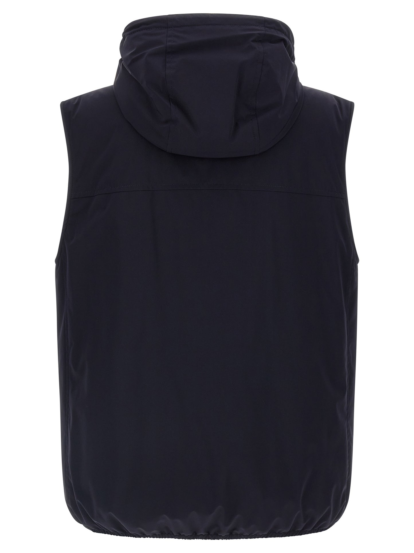 Blue Polyamide Sleeveless Jacket