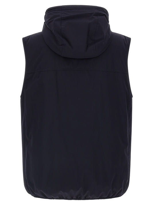 Blue Polyamide Sleeveless Jacket