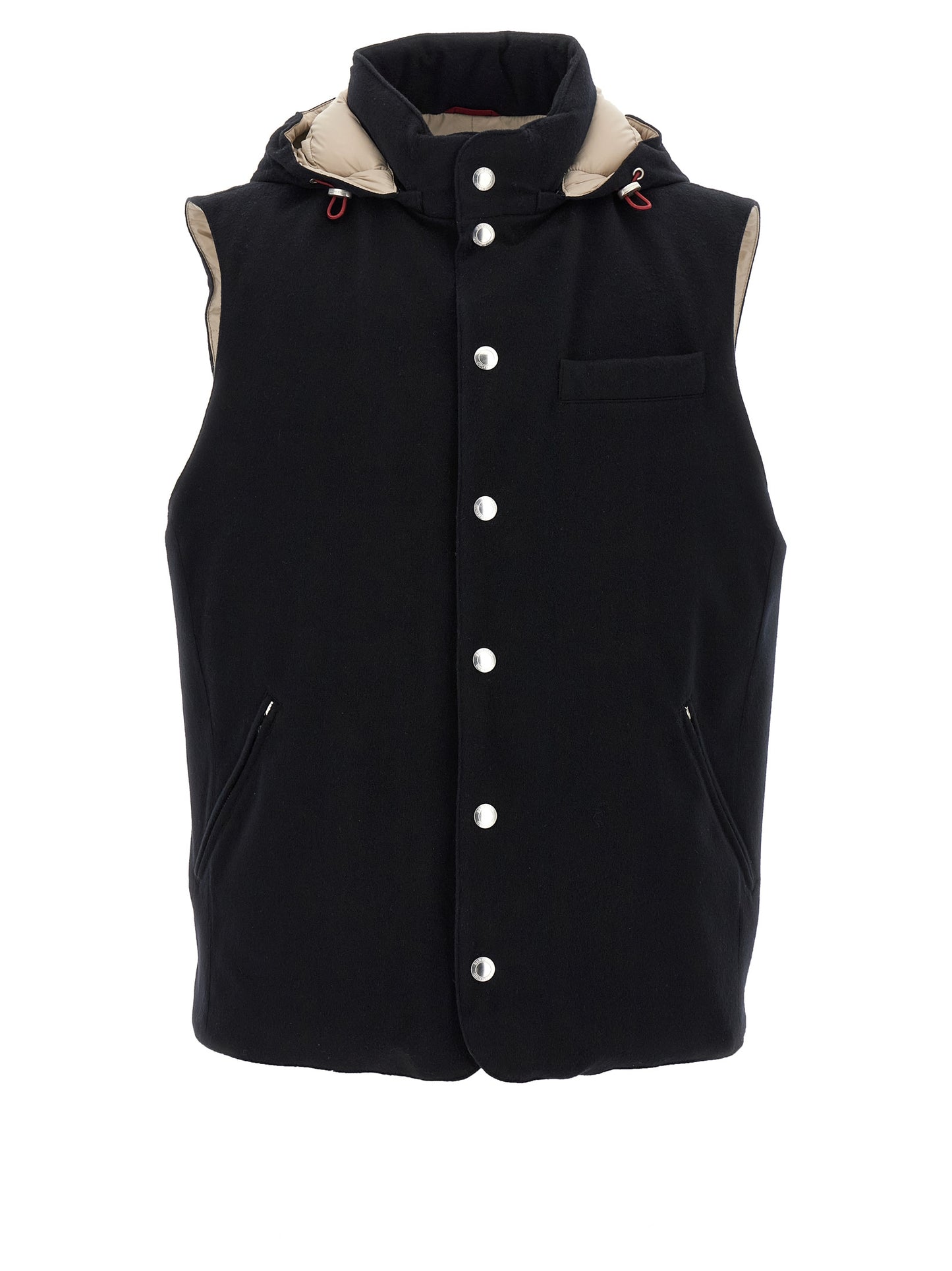 Black Wool Sleeveless Jacket