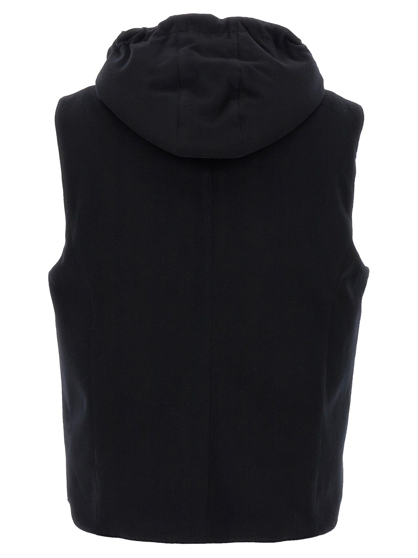 Black Wool Sleeveless Jacket