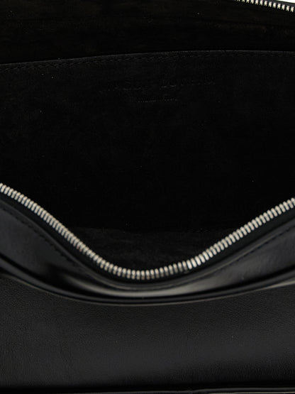 Black Calfskin Shoulder Bag