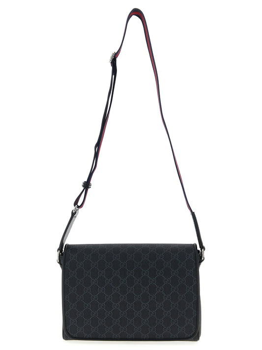 Black Polyethylene Crossbody Bag