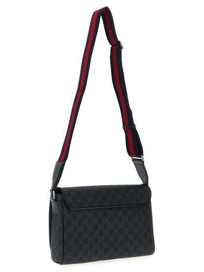 Black Polyethylene Crossbody Bag