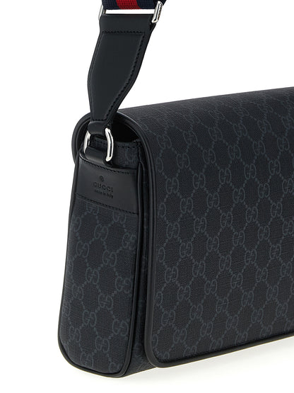 Black Polyethylene Crossbody Bag