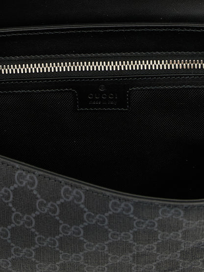 Black Polyethylene Crossbody Bag