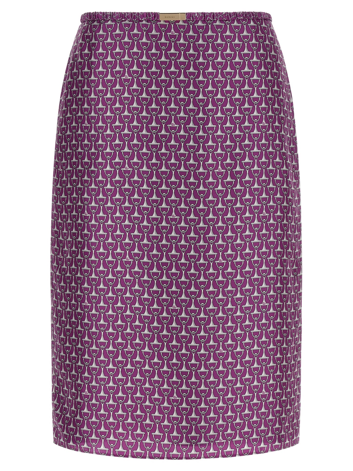 Purple Silk Midi Skirt