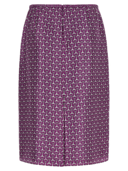 Purple Silk Midi Skirt