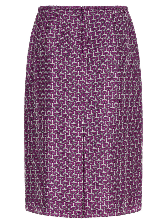 Purple Silk Midi Skirt