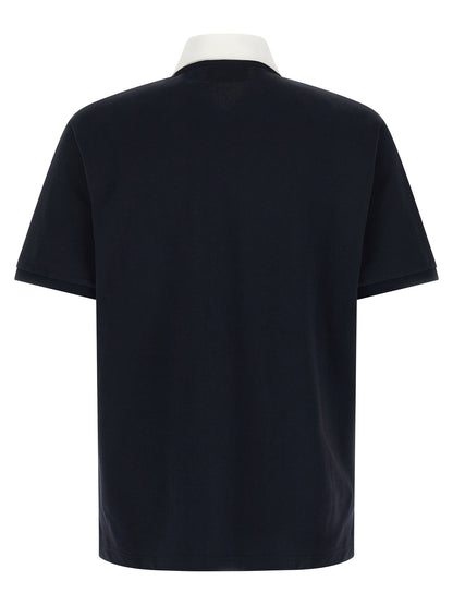 Blue Cotton Polo Shirt