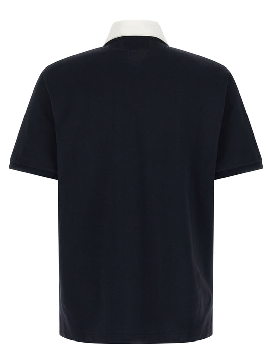 Blue Cotton Polo Shirt