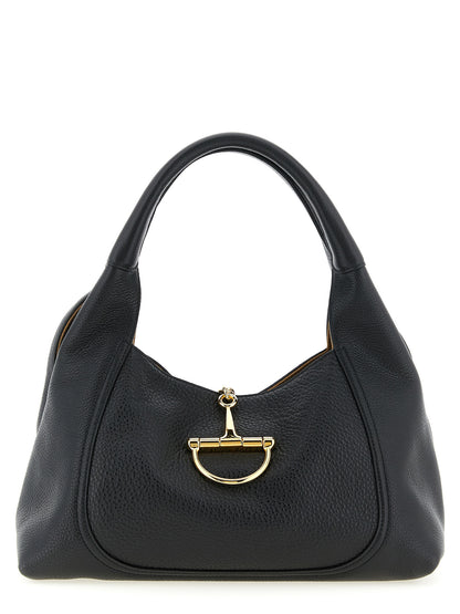 Black Calfskin Shoulder Bag