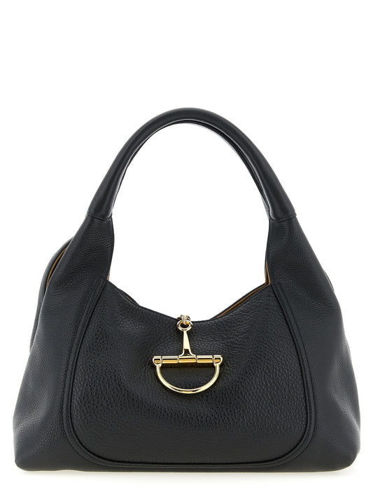 Black Calfskin Shoulder Bag