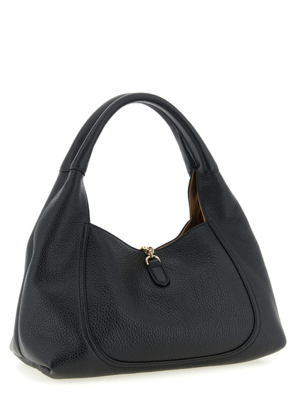 Black Calfskin Shoulder Bag