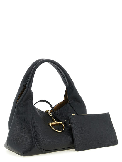 Black Calfskin Shoulder Bag