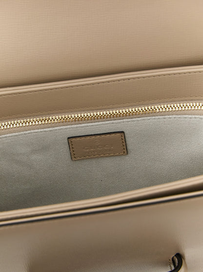 Beige Calfskin Shoulder Bag