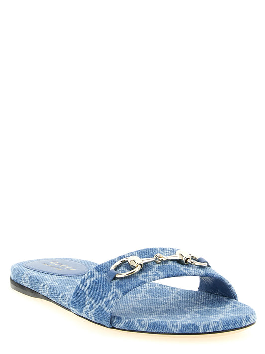 Blue Cotton Slides